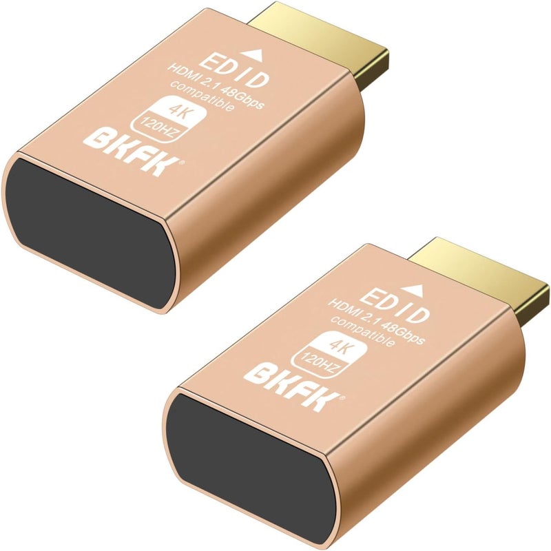 BKFK 4K 120Hz hdmi Dummy Plug - Display to hdmi Adapter, Luna Display Virtual Window for Home-edid Emulator-Dummy, displayport Headless dummie dongle (HDMI-2.1port-4K-120Hz-2P) - Image 1